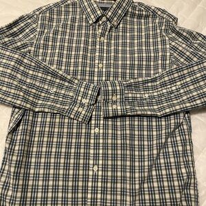 Banana Republic Blue and White Casual Button Down Shirt